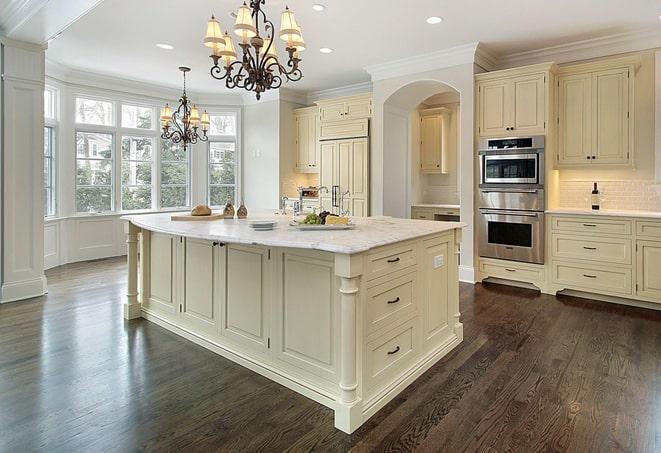 expertly installed laminate flooring in kitchen in Fairfax Station